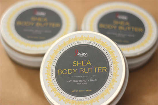 Living Hope Sustainability Projects for Ugandan women - Shea Butter Packaging