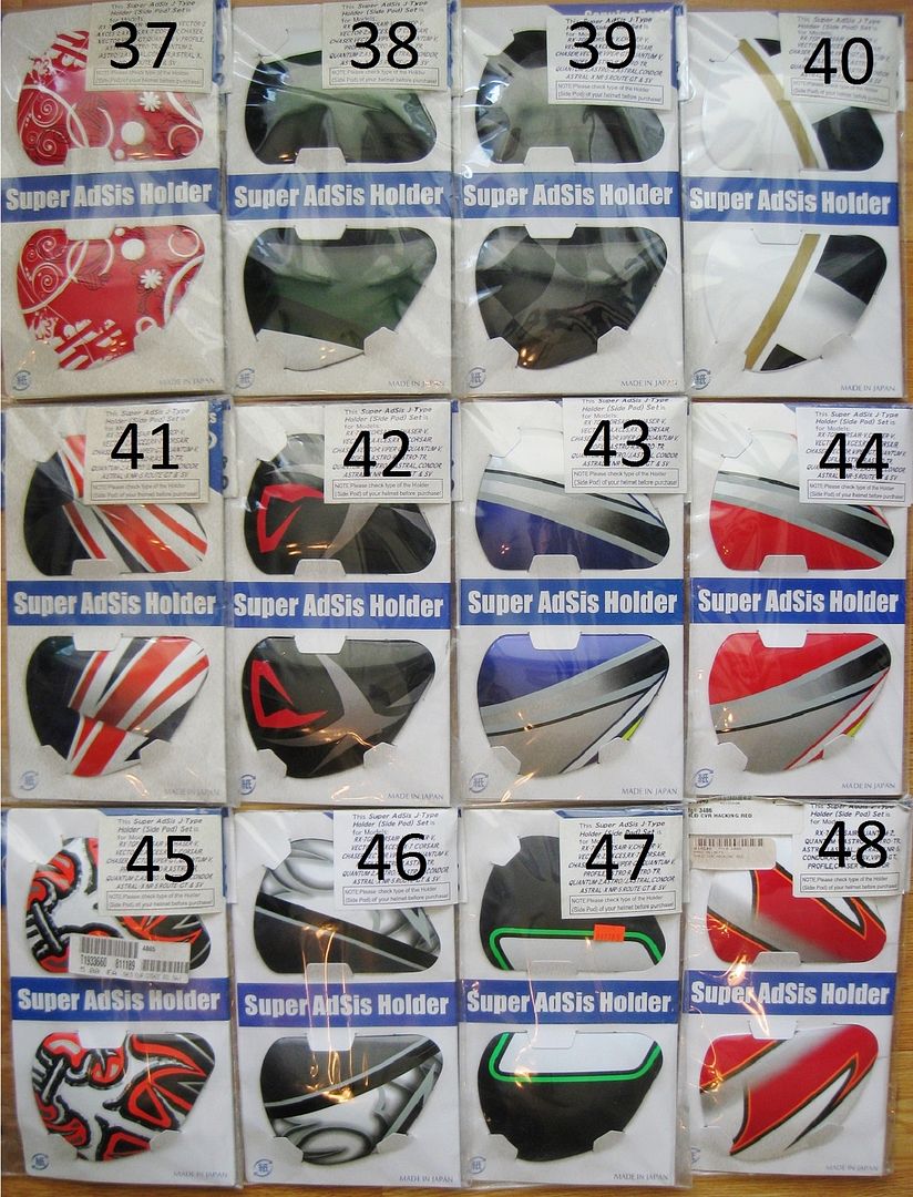 Arai Helmet Shield/Visor Side PodCovers RX7 Corsair Quantum Astral NR