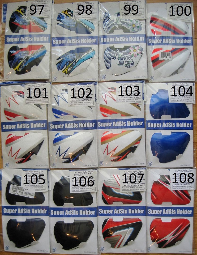 Arai Helmet Shield/Visor Side PodCovers RX7 Corsair Quantum Astral NR