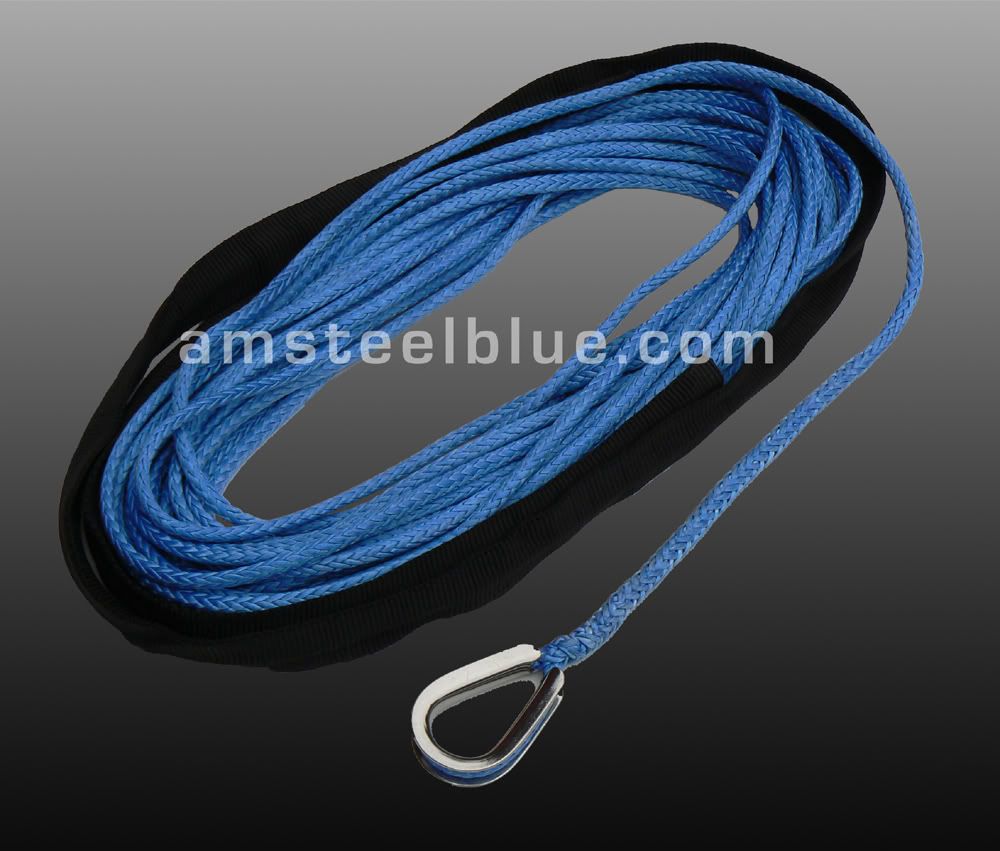 Amsteel Blue Synthetic Winch Rope Line 1/4"x50' w/ SS Thimble eBay