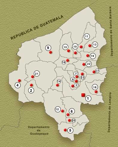 Mapa De Los Municipios De Copan Honduras