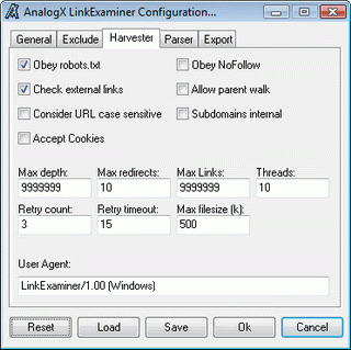 Configurazione di LinkExaminer