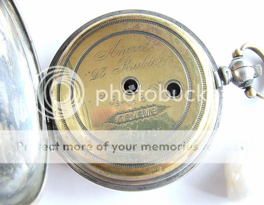 Antique BARTH & FILS Geneve, Sterling Silver Pocket Watch w/ 23 Rubis 