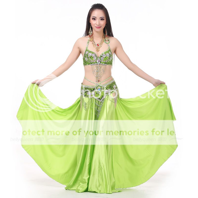 Sk14 Belly Dance Costume Satin 2 Slits Skirt 14 Colors Ebay