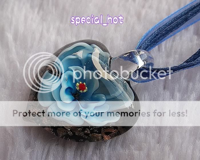 Wholesale lot jewelry 12pcs Flower Heart murano Glass bead Pendant 