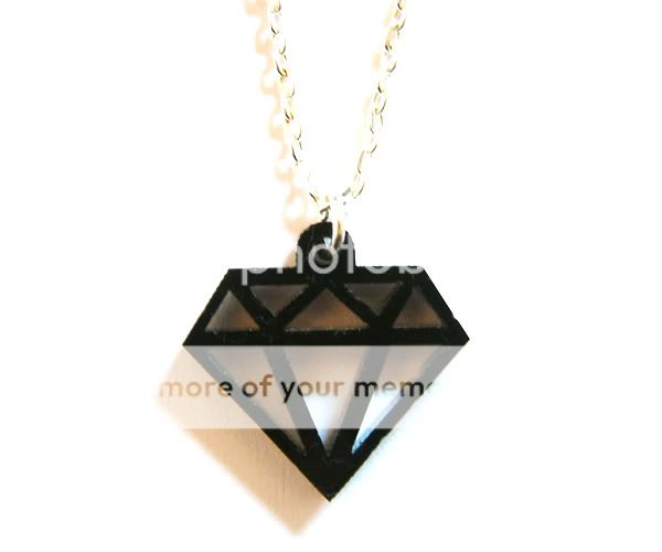 Kitsch SCENE TINY plastic DIAMOND necklace EMO PUNK  