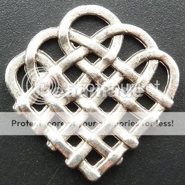 free ship 90pcs tibet silver heart Charms 27x27mm  