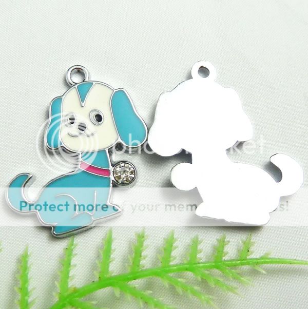 free ship 20pcs 18KGP Enamel crystal dog Charms 29mm  